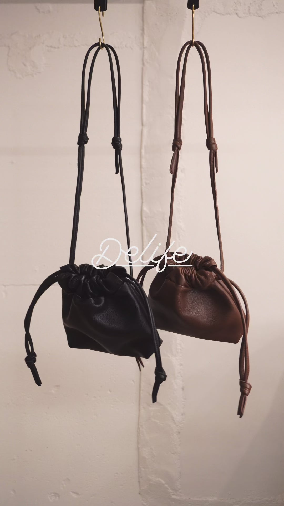 ＜DELIFE＞Drawstring bag/黑色