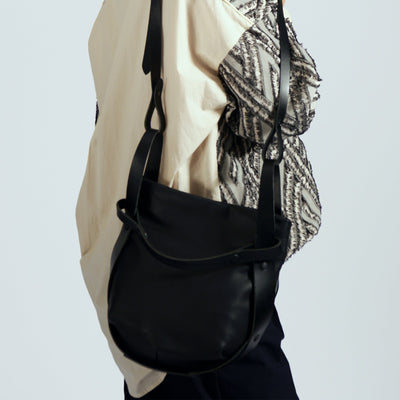 ＜estine＞Cradle系列 - 2WAY LEATHER BAG / 黑色