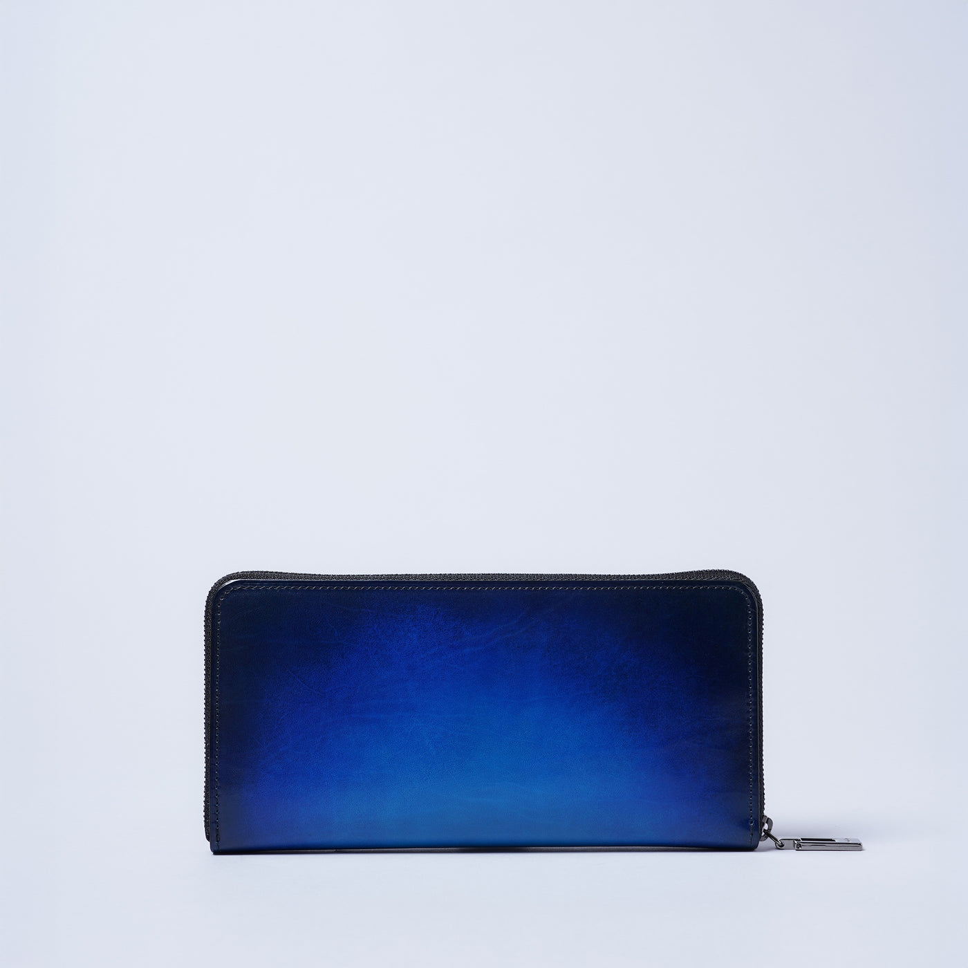 <yuhaku> Round Zipper Wallet / Blue