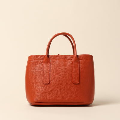 <itten-itten> Leather mini tote / terracotta