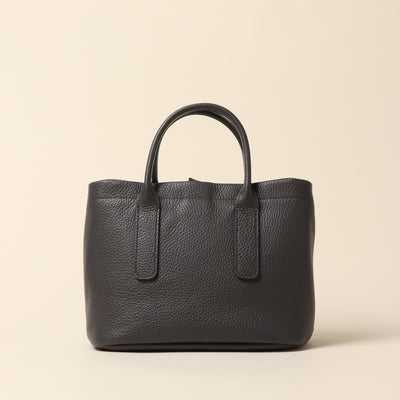 <itten-itten> Leather mini tote / charcoal gray