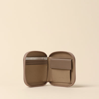 ＜itten-itten> Round mini wallet / warm beige