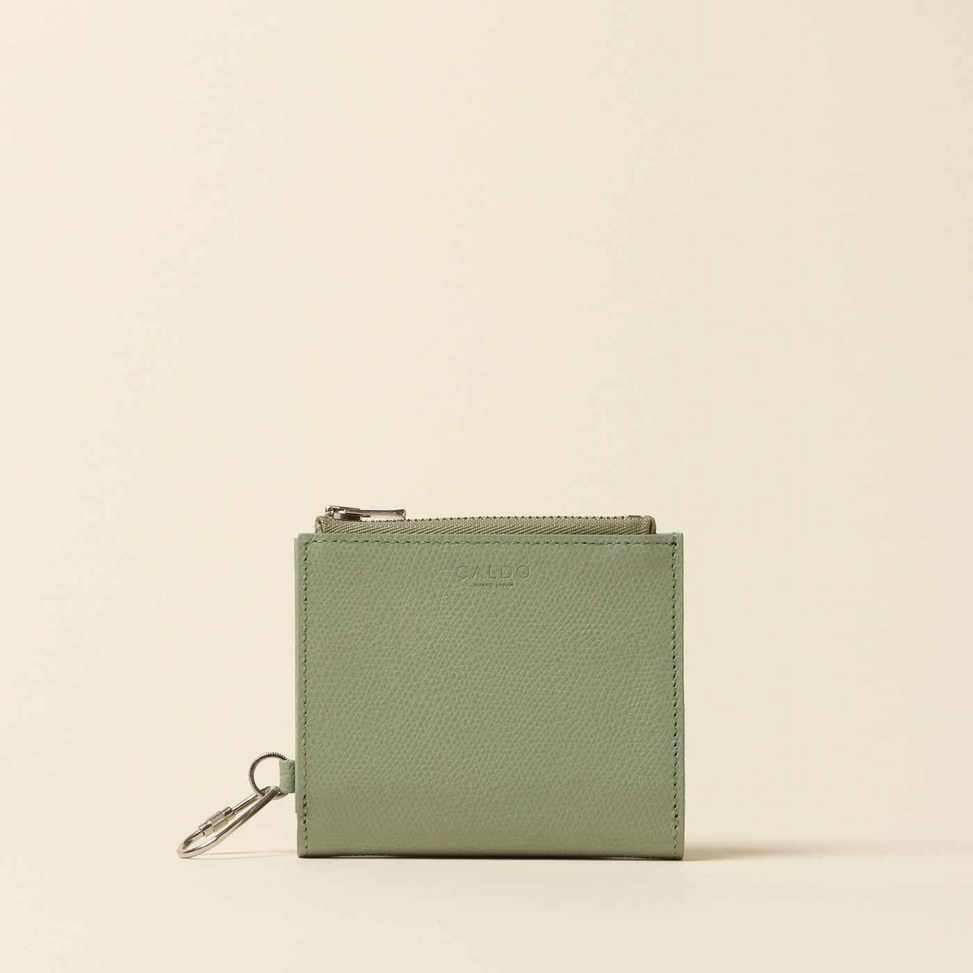 <CALDO tokyo japan> Opthional Ring Zip Mini Wallet / Pistachio