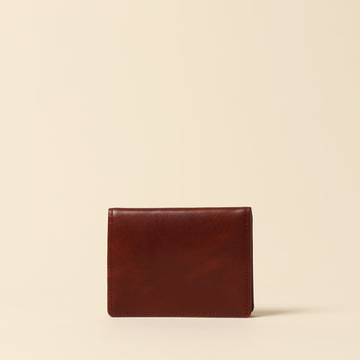 <CYPRIS> White Shirasagi leather box coin purse/dark brown