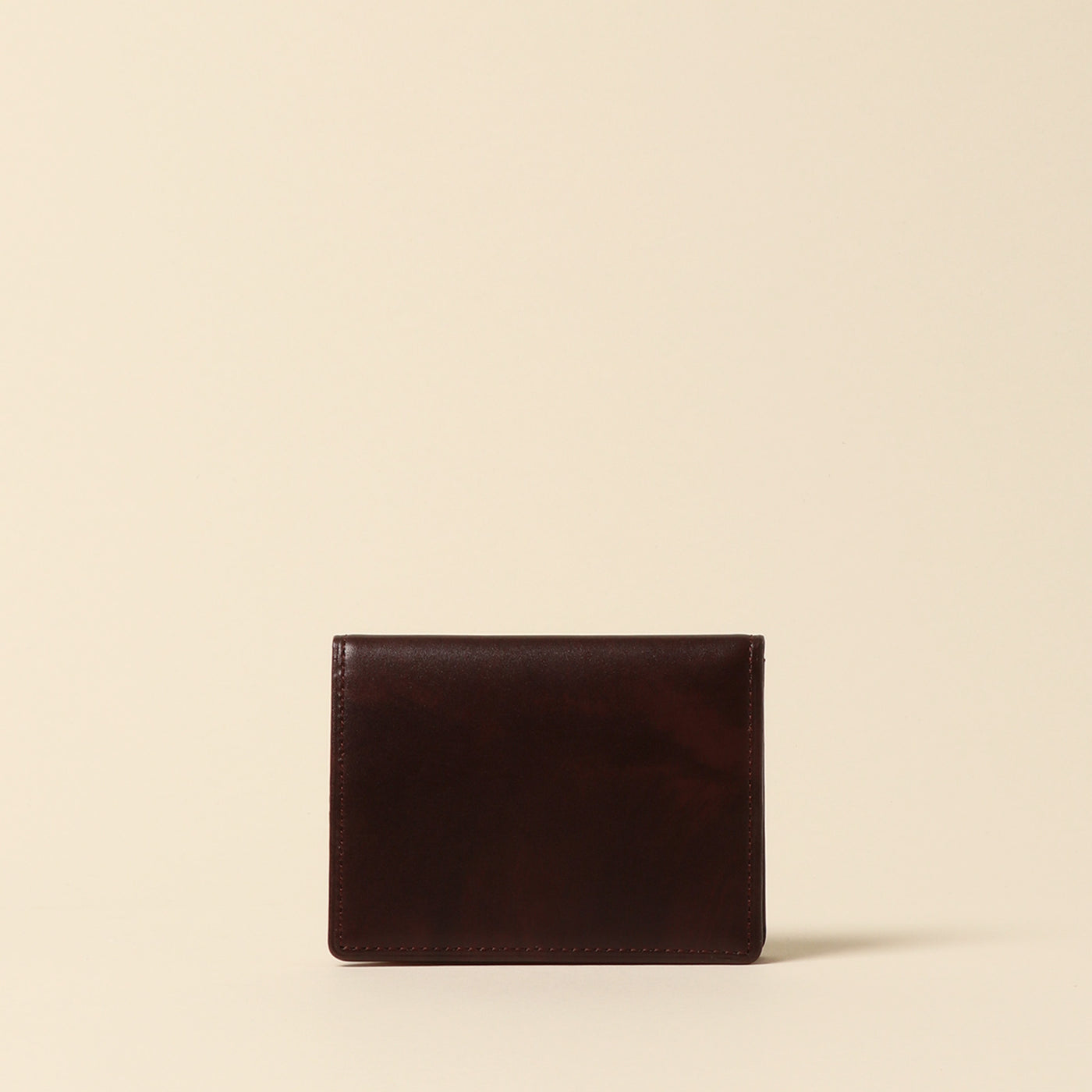 <CYPRIS> White Shirasagi leather box coin purse/dark brown