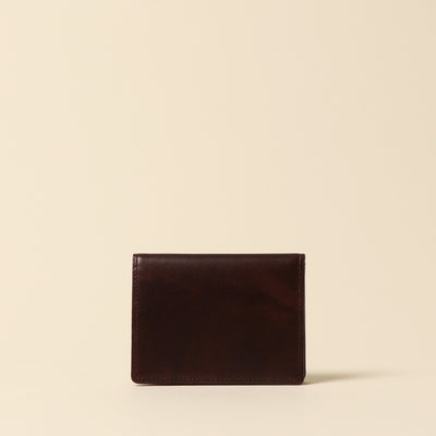 <CYPRIS> White Shirasagi leather box coin purse/dark brown