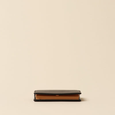 <CYPRIS> White Shirasagi leather box coin purse/dark brown