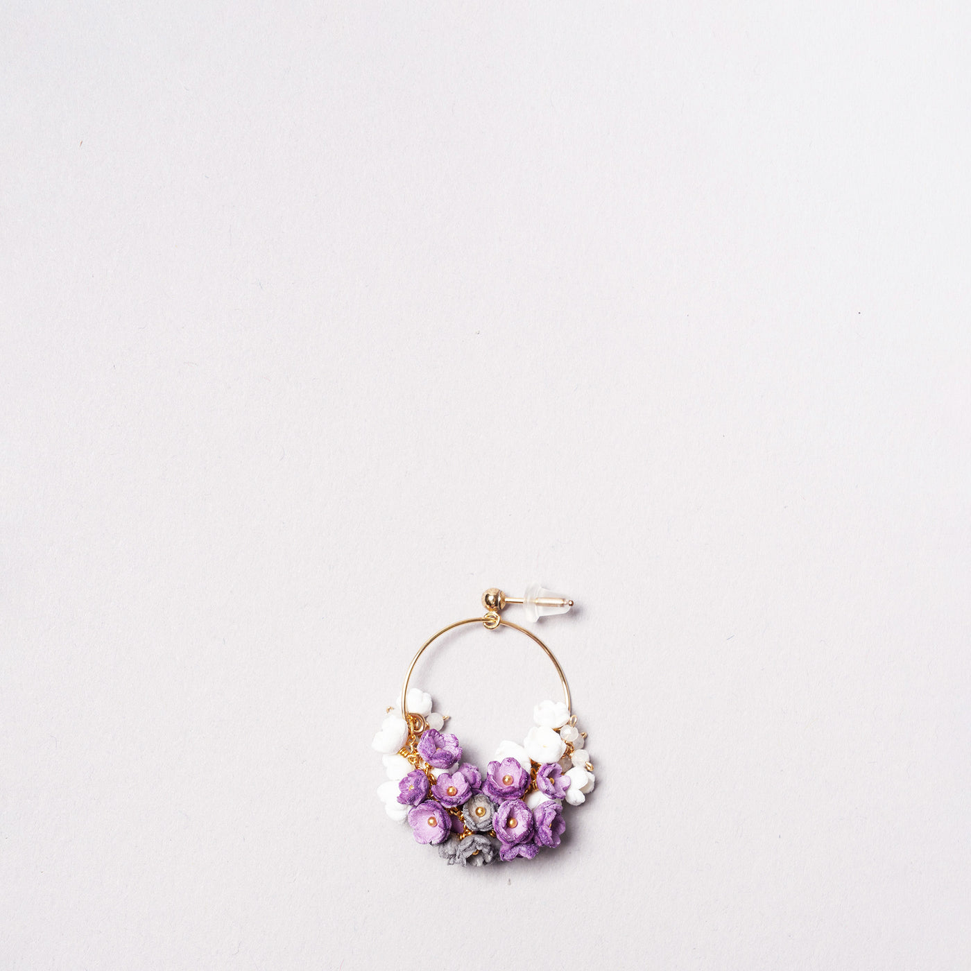 ＜セリュ＞Mimosa ピアス ラージ/イエロー＆ホワイト＆スカイブルー