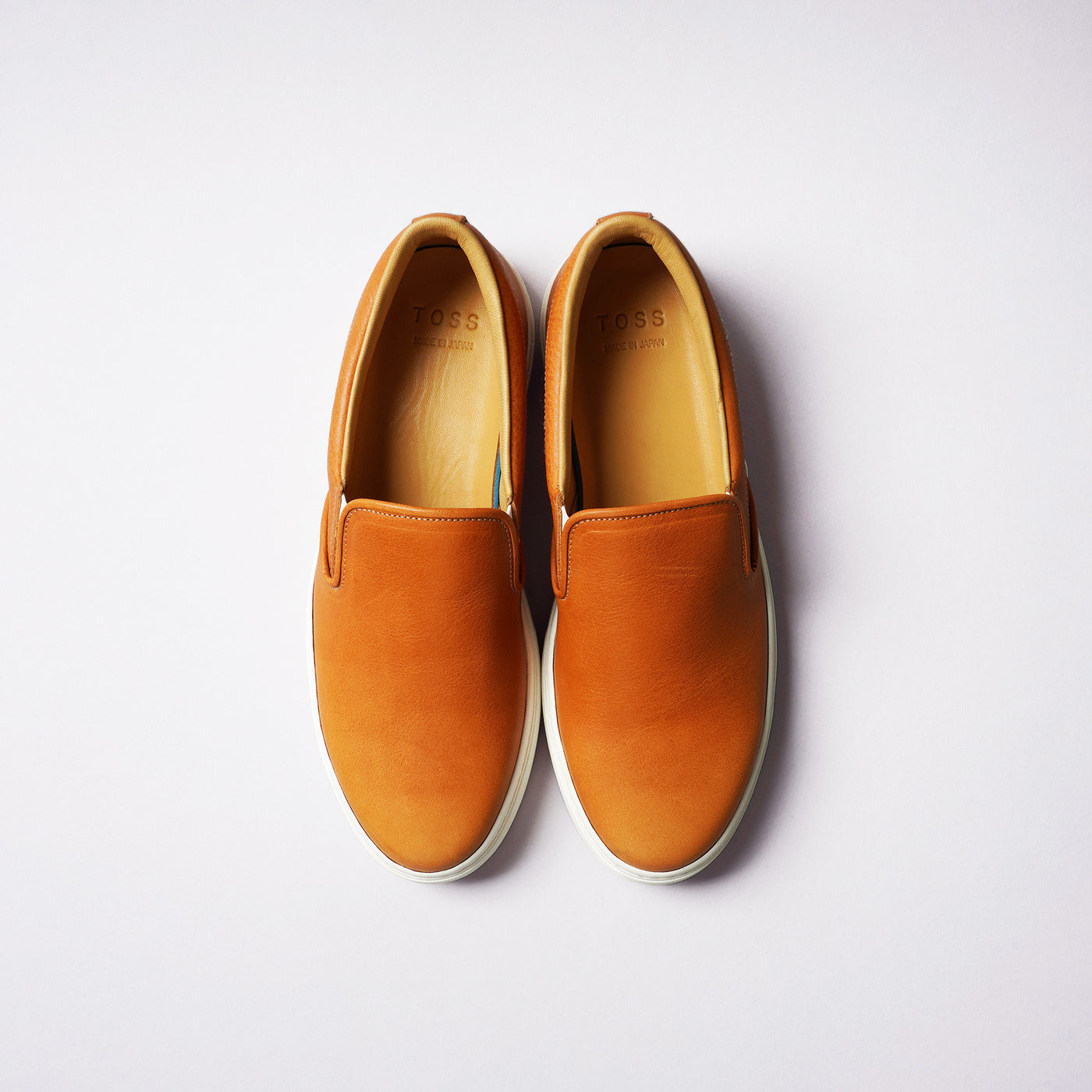 <TOSS> Lance Lance slip-on leather sneakers, Tanned Tochigi leather / natural