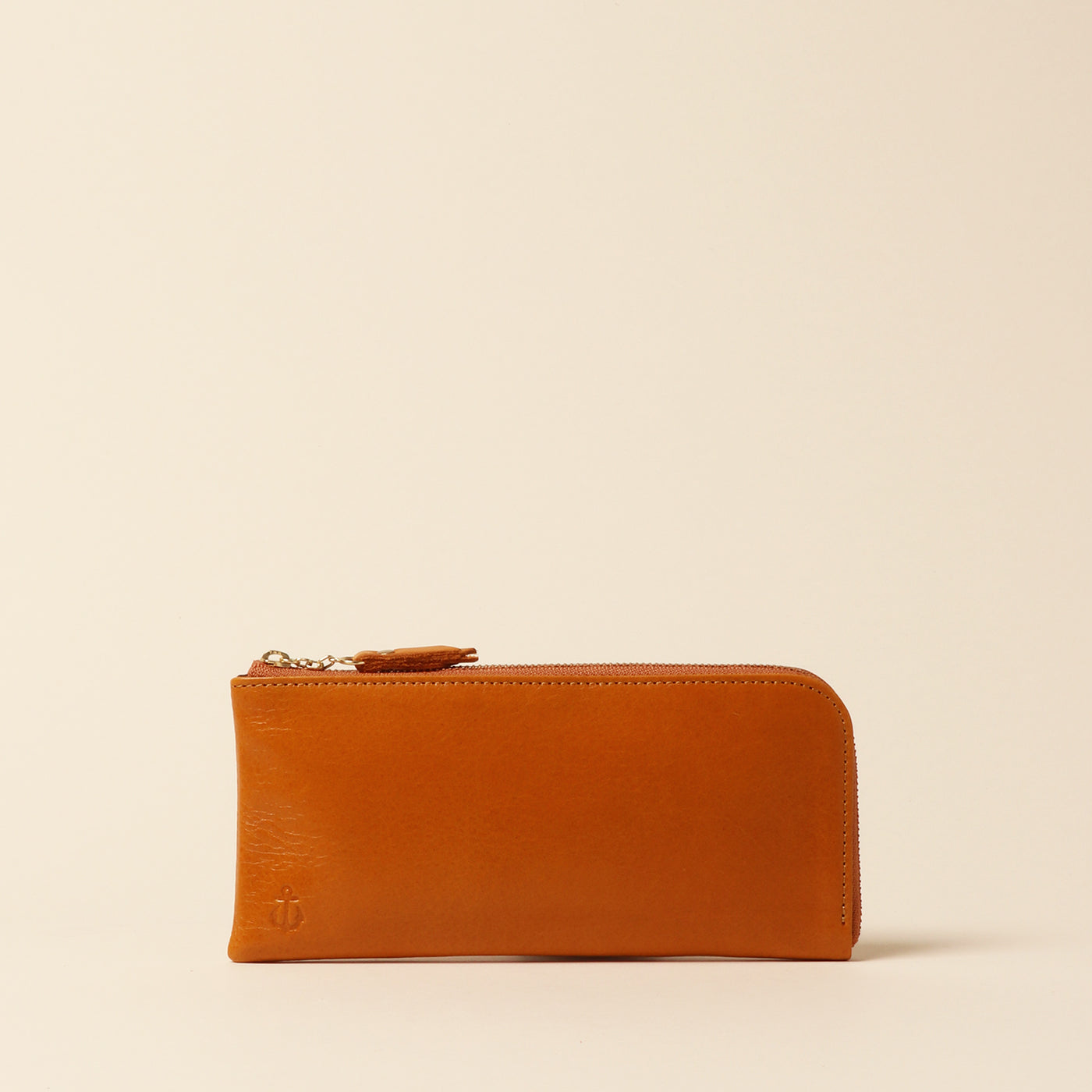 <Kiichi> Long wallet (L-shaped zipper) / Camel