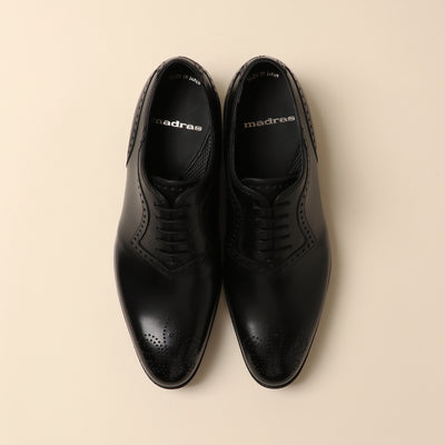 <Madras> Plain toe medallion/black